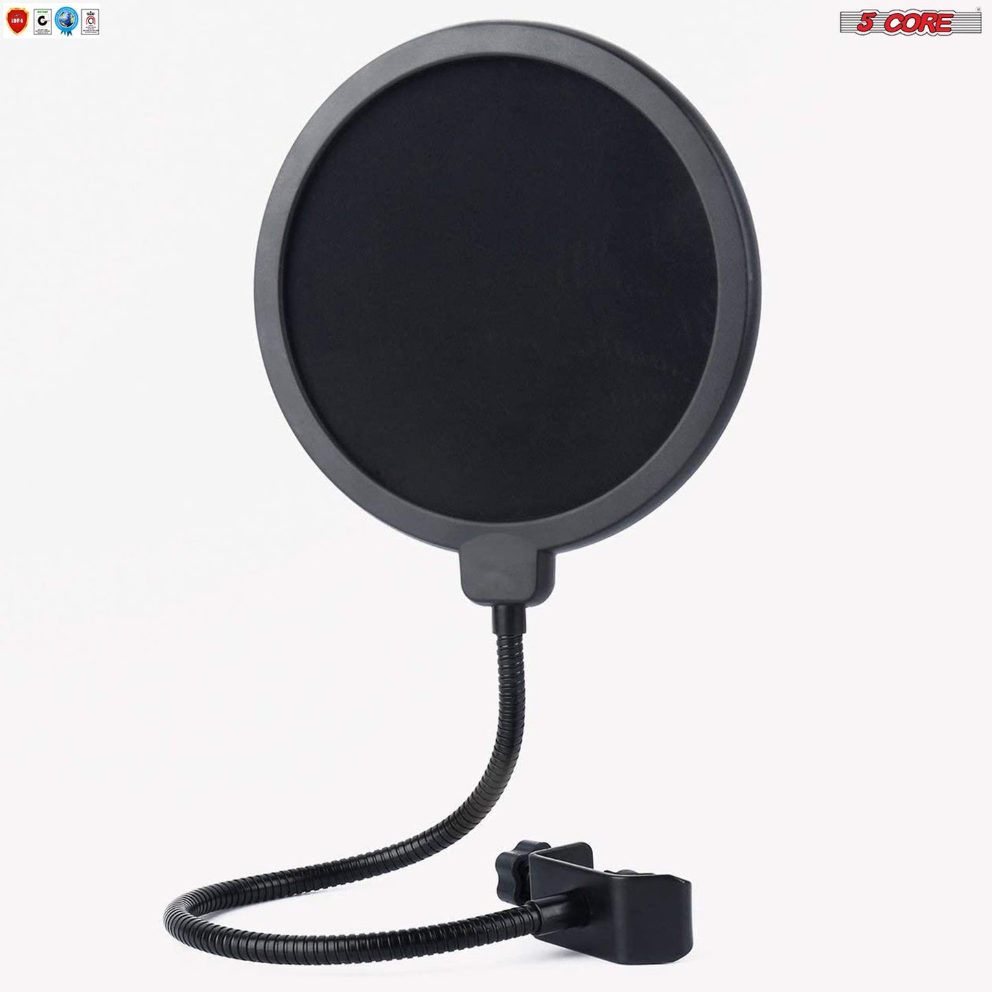 5 Core Professional Podcast Equipment Bundle - Condenser Microphone, Adjustable Boom Arm, Sound Card, Shock Mount, Pop Filter, Windscreen & XLR Cord