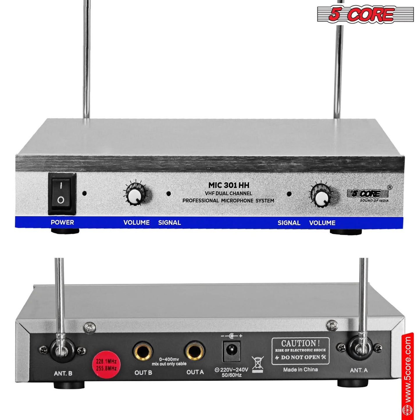 5Core Wireless Microphones w 2 Headset Portable Mini Microfono