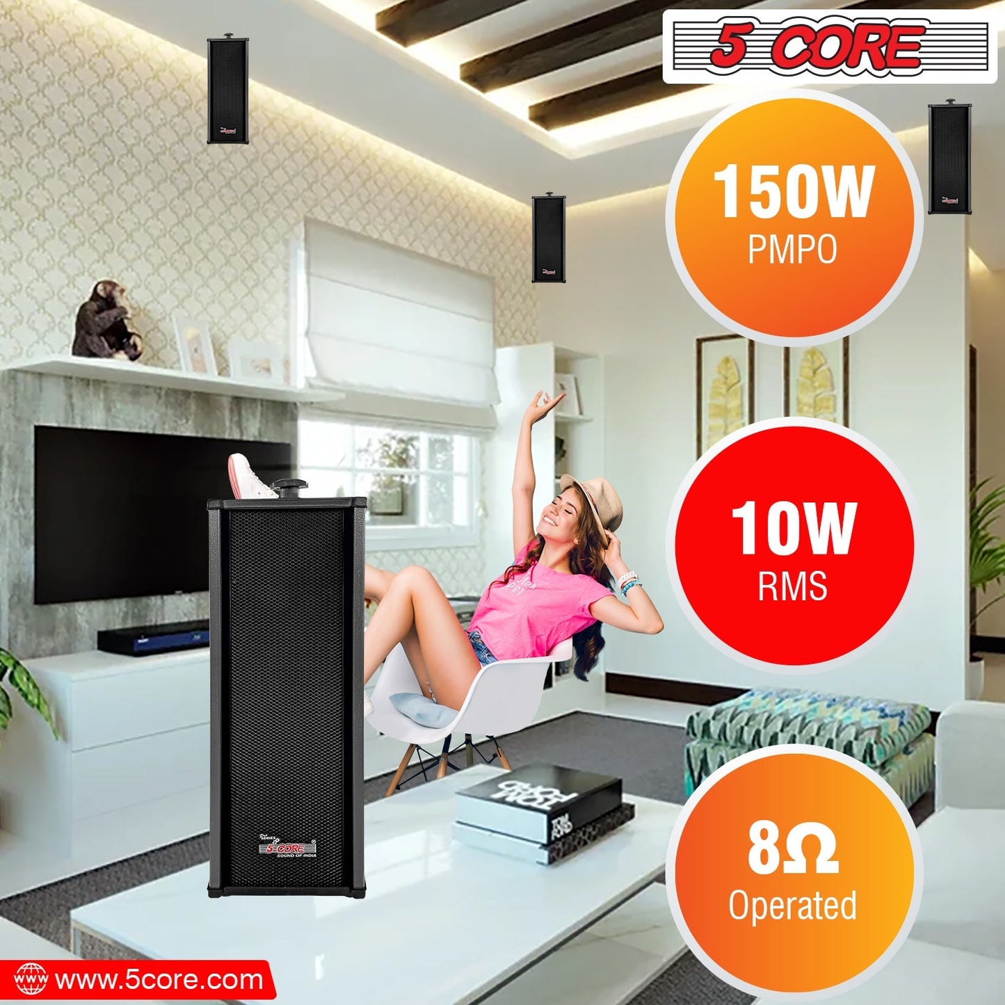 5 Core 4000W PA System Outdoor Indoor Commercial Industrial Grade Pagi