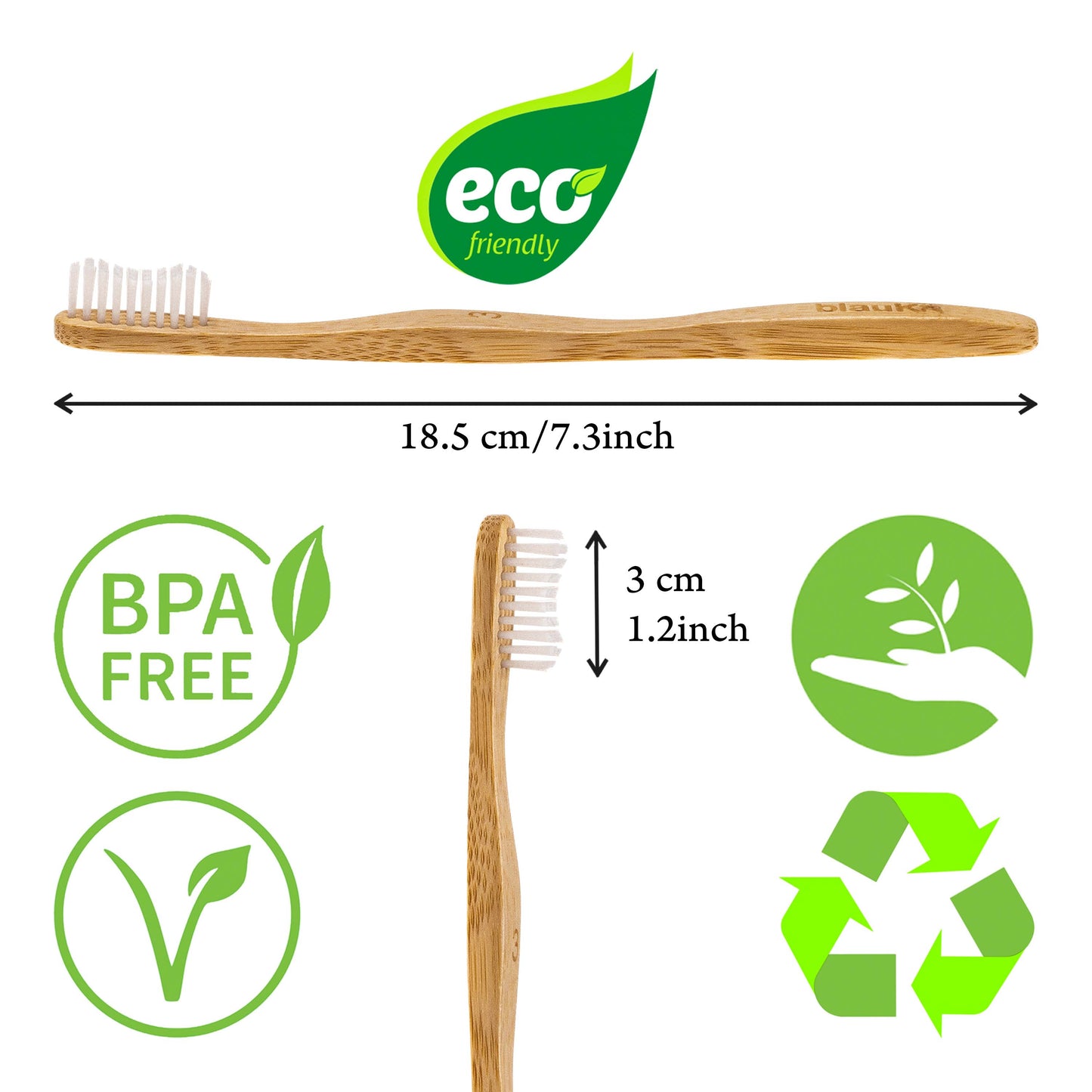 Bamboo Toothbrush Set 5-Pack - Medium Bristles, Charcoal Infused, BPA-Free, Organic, Vegan, Eco-Friendly