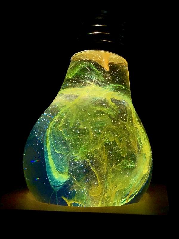 EP Light - Galaxy LED Bulb, Eco-Friendly Resin & Beech Wood, Energy Efficient, 1.5W, Dimmable, Multiple Base Options