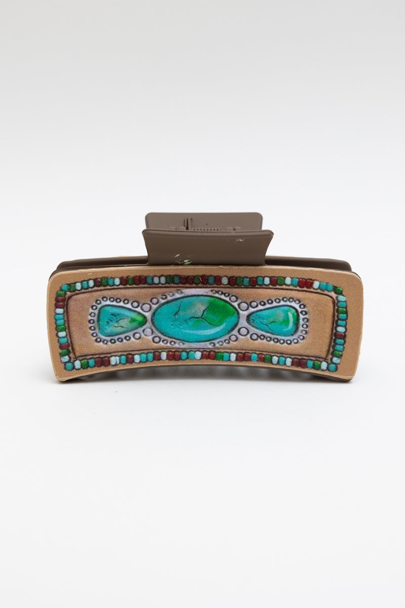 Turquoise Dream Hair Claw – Stylish Stone-Inspired Hair Accessory 🦋