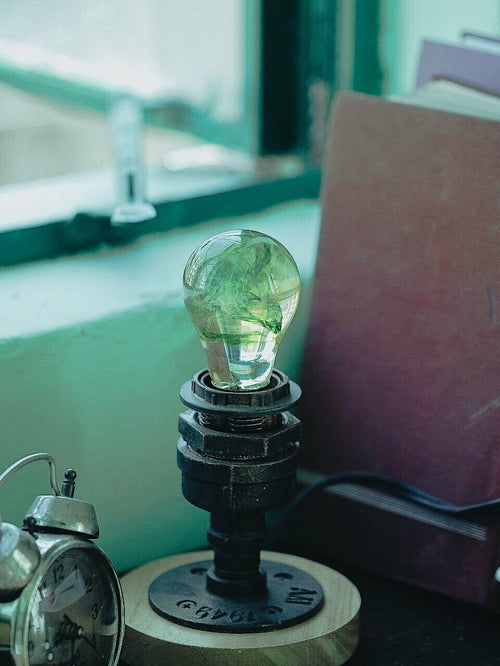 EP Light - Galaxy LED Bulb, Eco-Friendly Resin & Beech Wood, Energy Efficient, 1.5W, Dimmable, Multiple Base Options