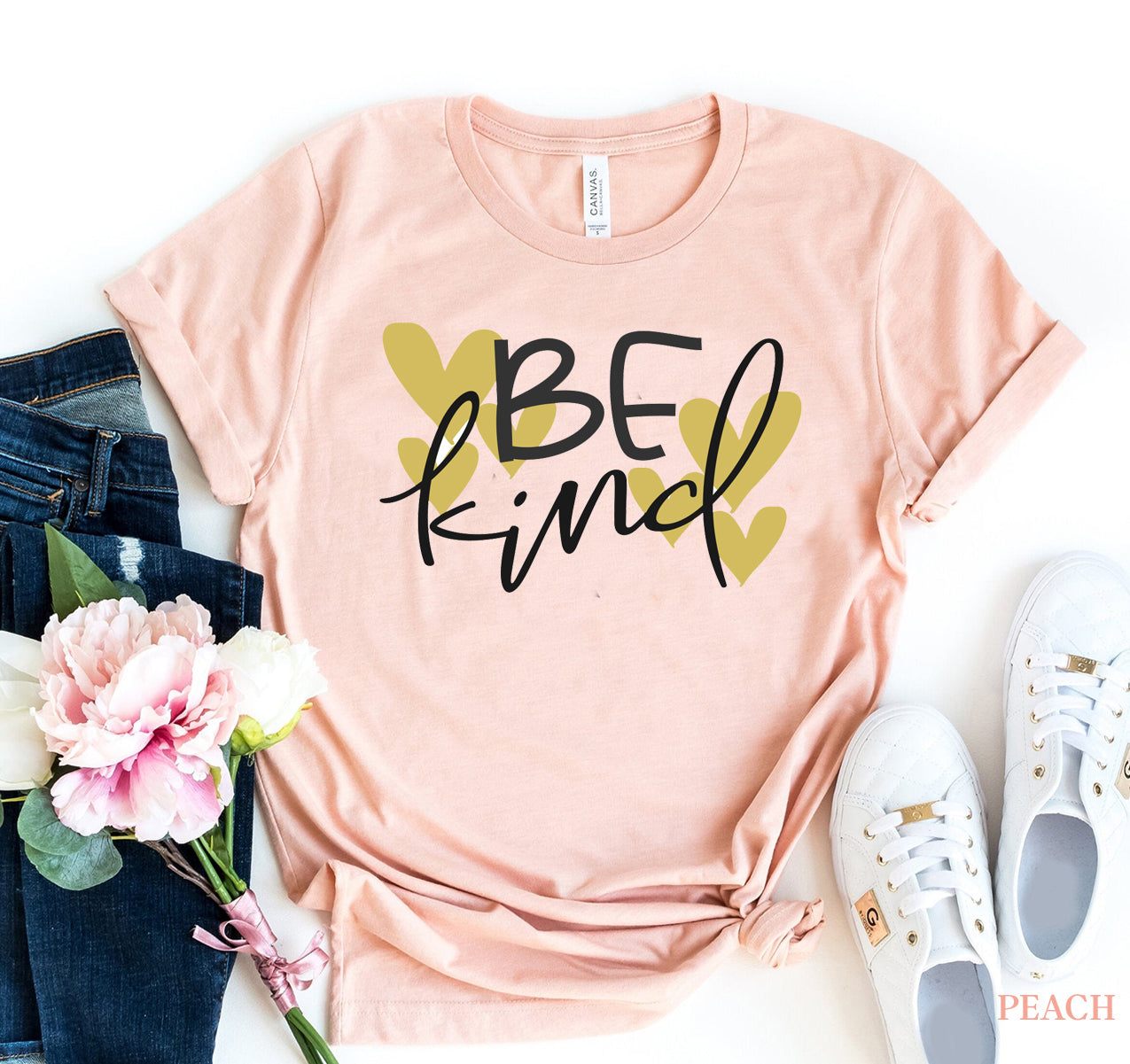 Be Kind T-Shirt - Premium Ring Spun Cotton, Soft Feel, Comfortable Retail Fit, Bella Canvas