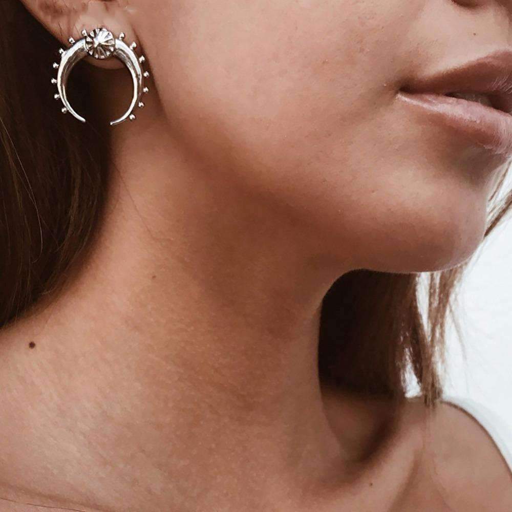 Crescent Moon Earrings - Zinc Alloy, 1" x 1", Unique Celestial Design