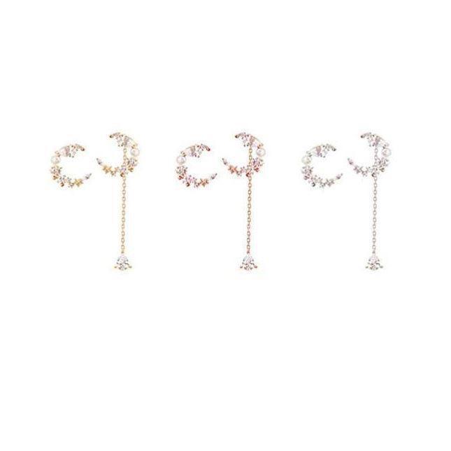 Asymmetric Sparkle Earrings - Silver or Rose Gold Plated with Genuine Crystals | One Stud and One Dangling Crystal for Unique Style