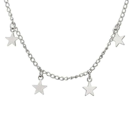 Dangling Star Necklace - High-Quality Zinc Alloy, 13" Choker with 2" Extender, Available in Silver & Gold