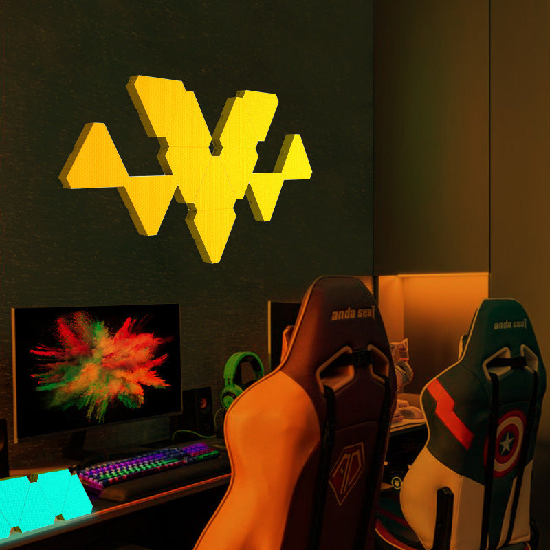 10-Pack RGBIC LED Triangle Lights with Razer Synapse 3 & Music Sync - Smart Home Decor