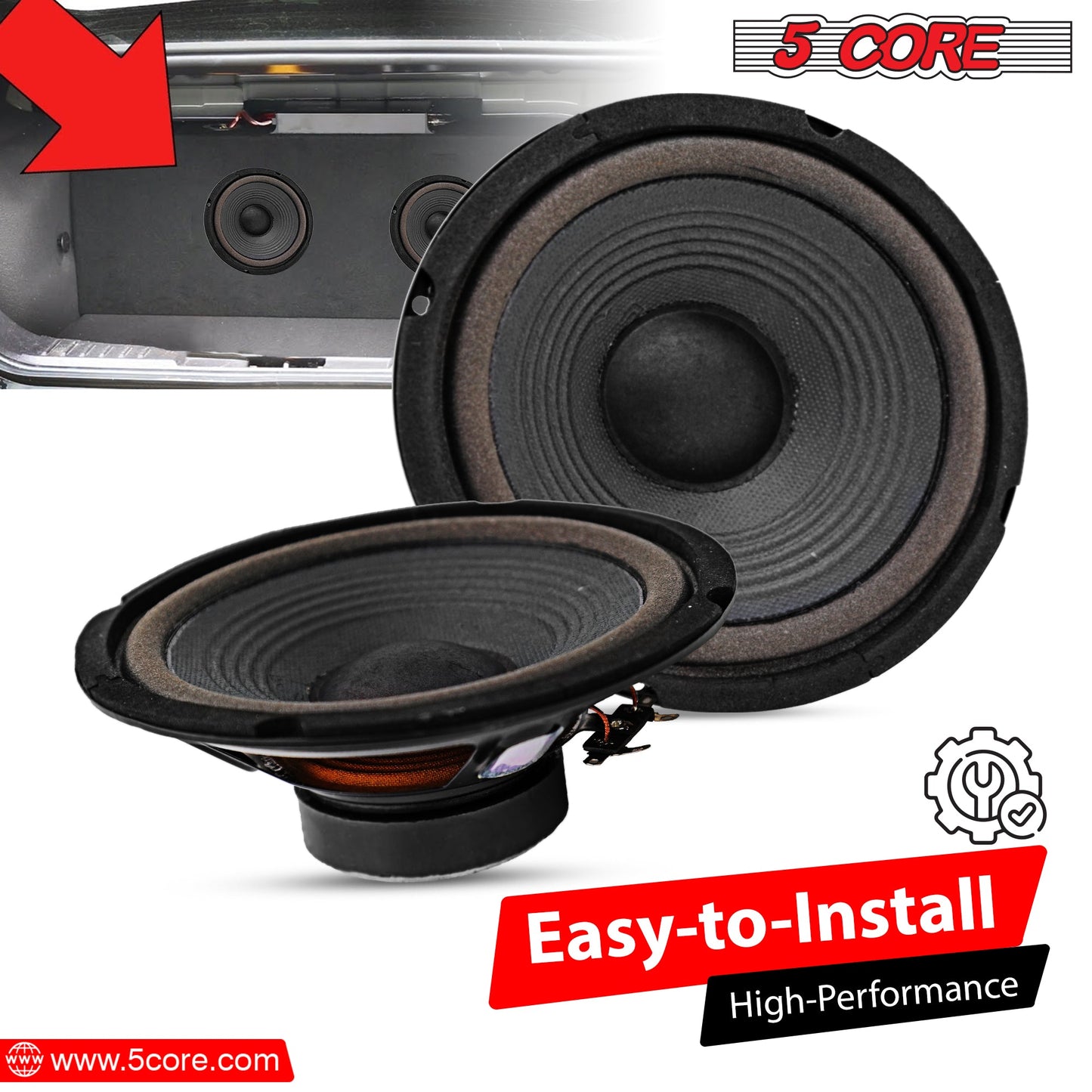 5Core 6 Inch Subwoofer speaker 300 Watt Car Subwoofer 4 Ohm Replacemen