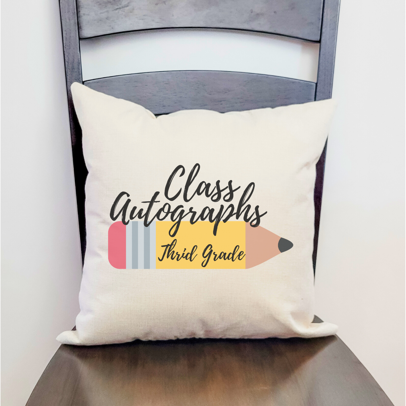 Class Autographs 3rd Grade Pillow Cover