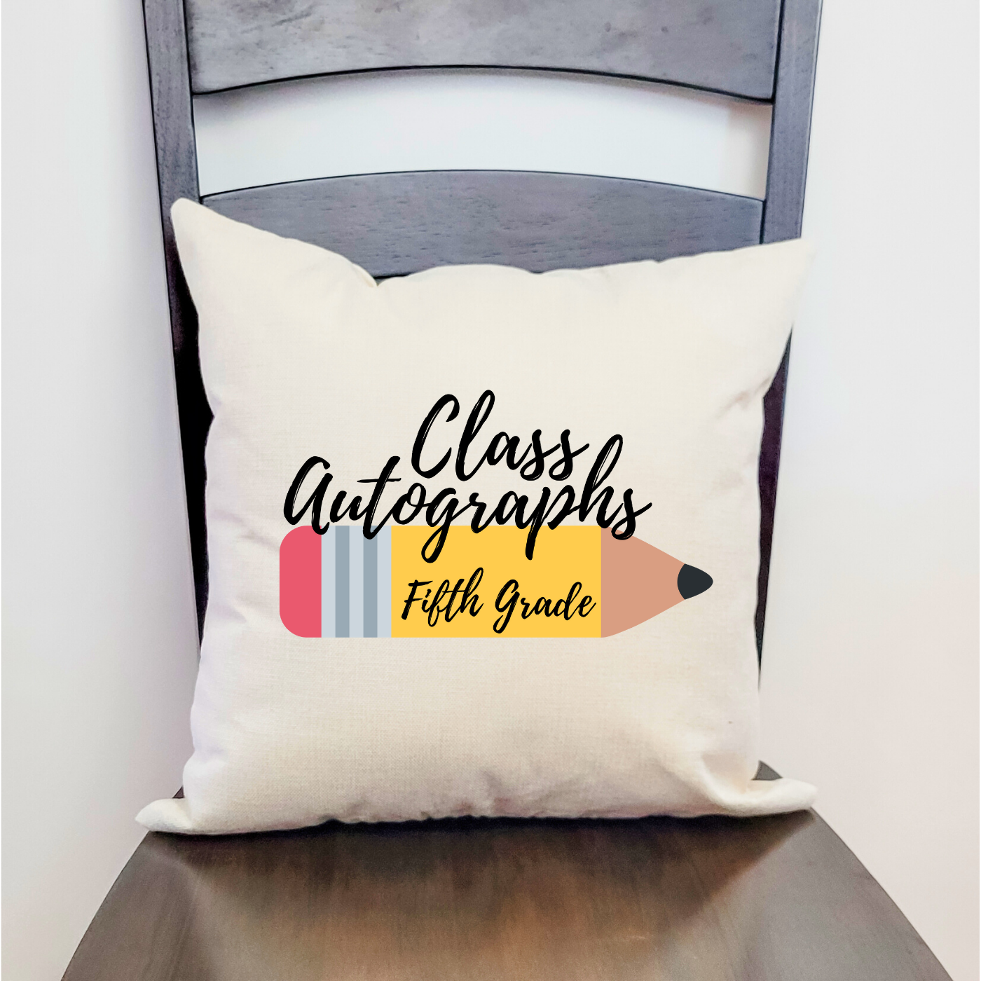 Class Autographs 5th Grade Pillow Cover