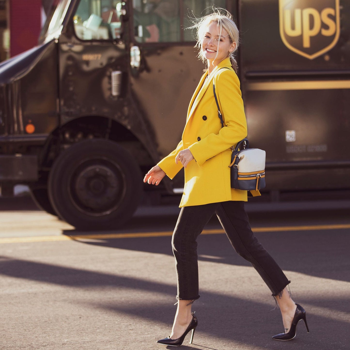 SUSU The Ashley Off White Leather Backpack